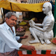I was intent on this silver Gandhi statue in Rajahmundry, when Satyanarayan strolled into the frame, and without a word, asked me to do the honours.